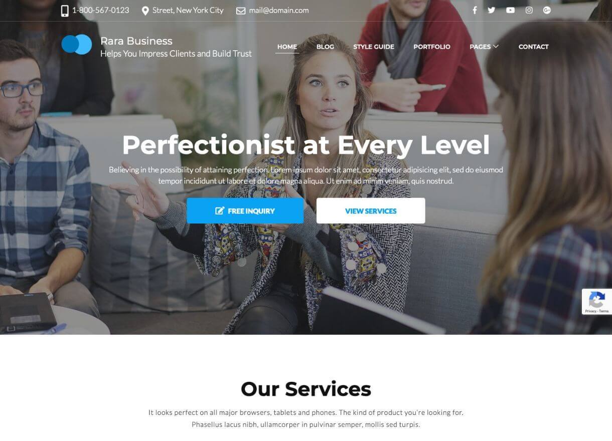 Rara Business - One Page WordPress Theme