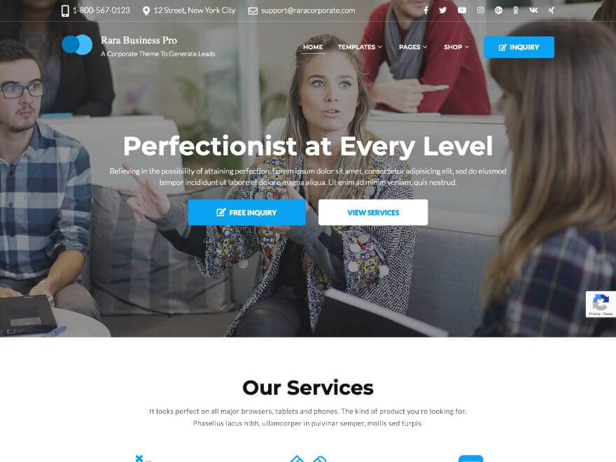 Rara Business Pro - Premium Business WP Theme