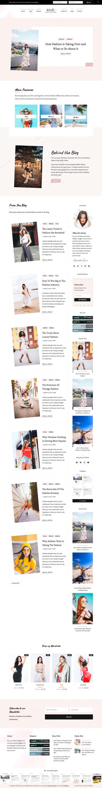 Sarada Lite (Feminine) WordPress Theme