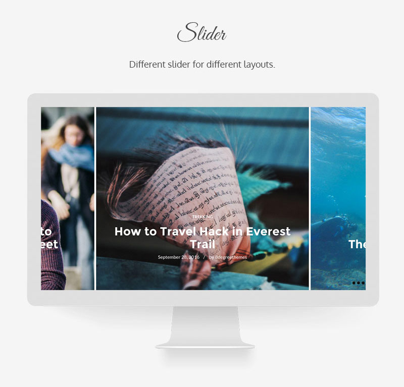 Bloog Pro WP theme feature - Slider