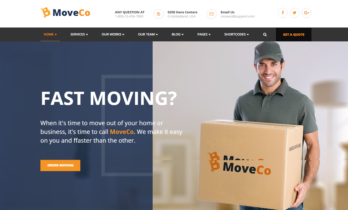 MoveCo - Best Transportation WordPress Theme