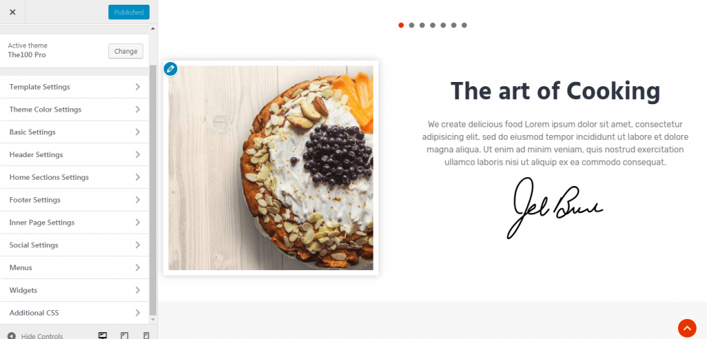 the100 pro premium multipurpose theme customization options