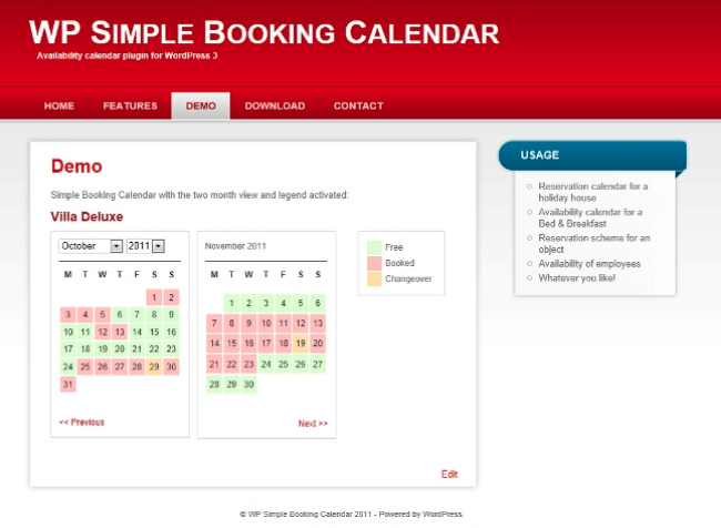 WP Simple Booking Calendar