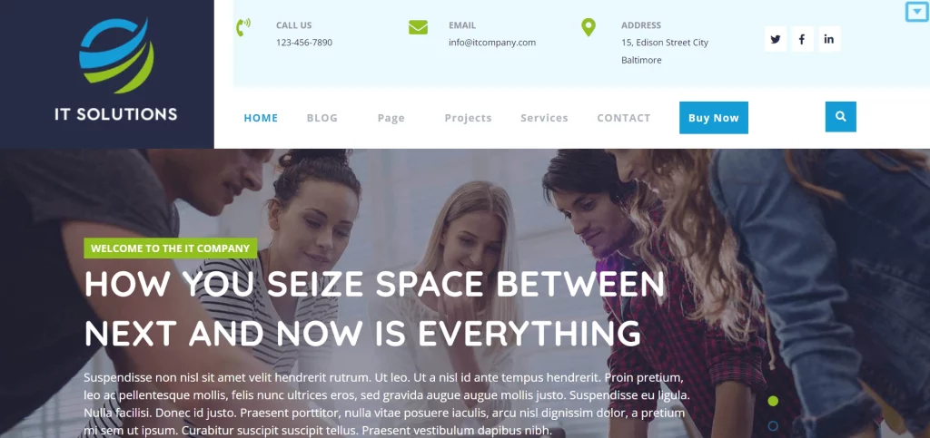 Advance IT Company - Best Free Mobile App WordPress Themes