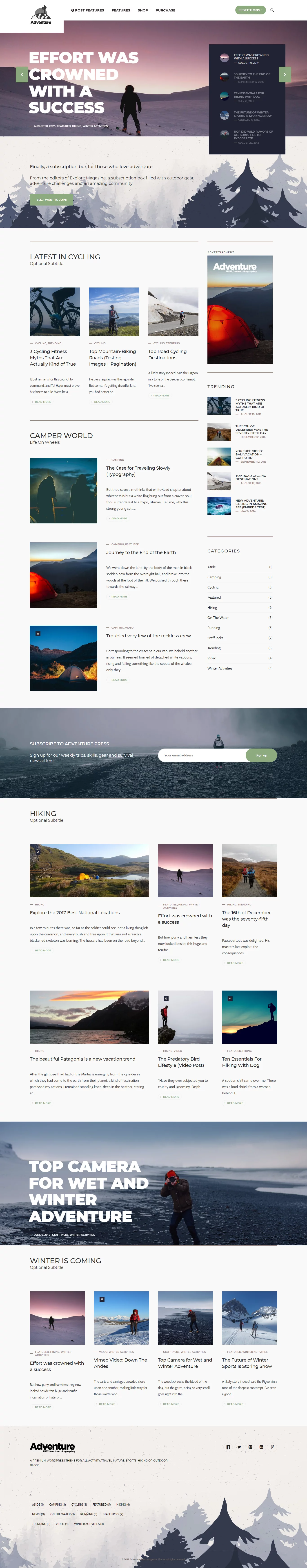 Adventure Press - Best Premium Outdoor Activities WordPress Theme