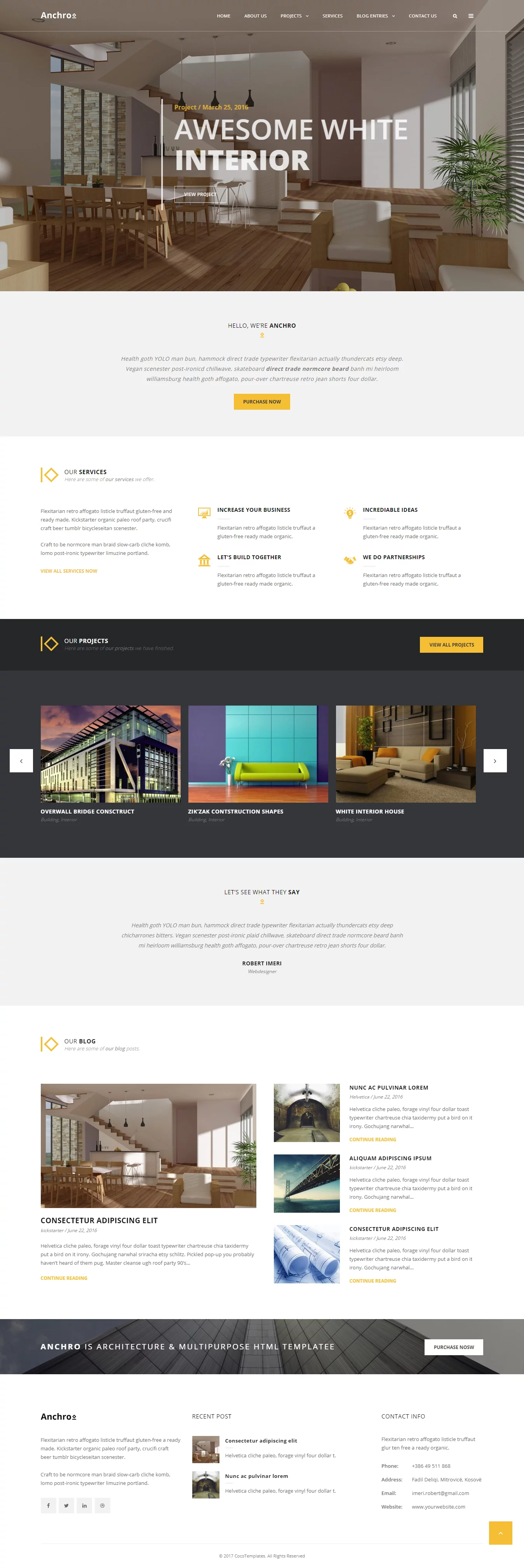 Anchro - Best Premium Architecture WordPress Theme