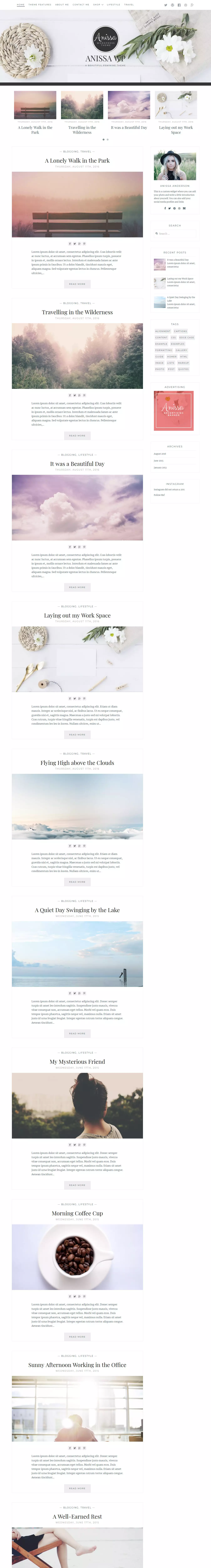 Anissa – Best Free Feminine WordPress Theme