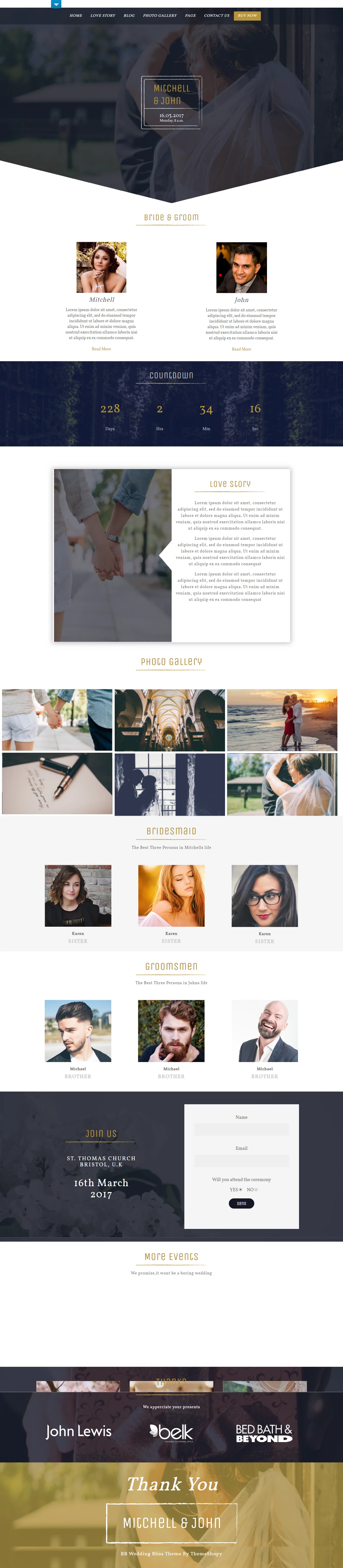 BB Wedding Bliss - Best Free Wedding WordPress Theme