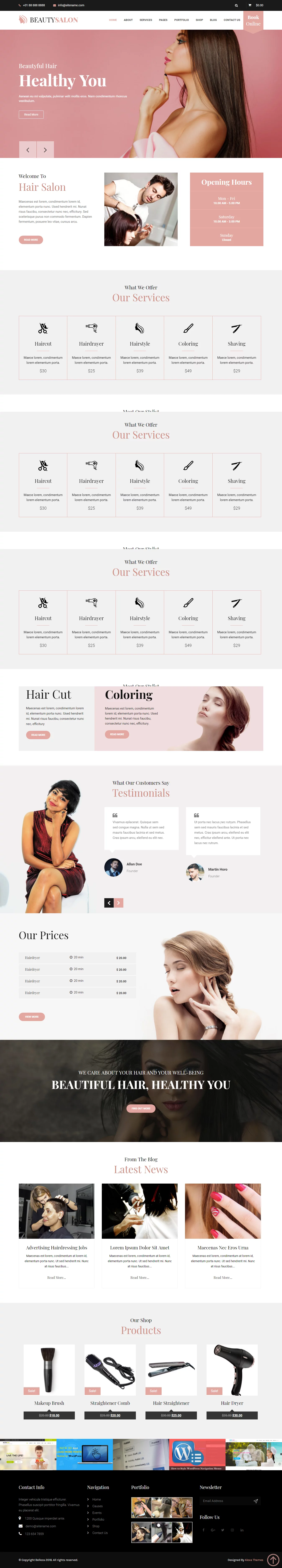 Belleza - Best Free Spa and Beauty WordPress Theme