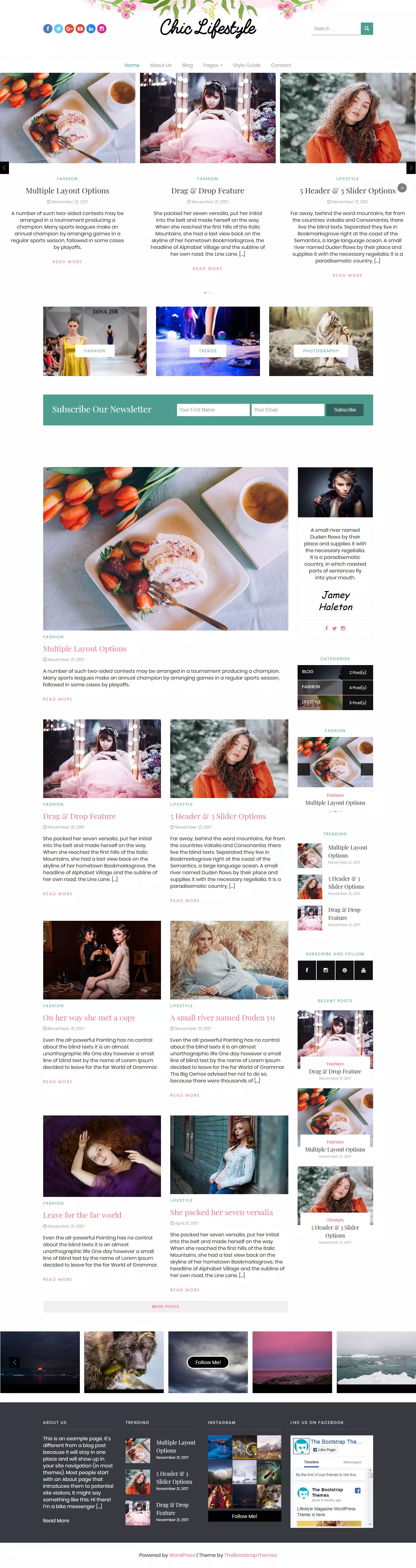 Chic Lifestyle – Best Free Feminine WordPress Theme