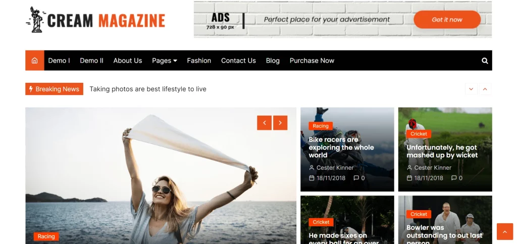 Cream Magazine - Best Free Review WordPress Themes