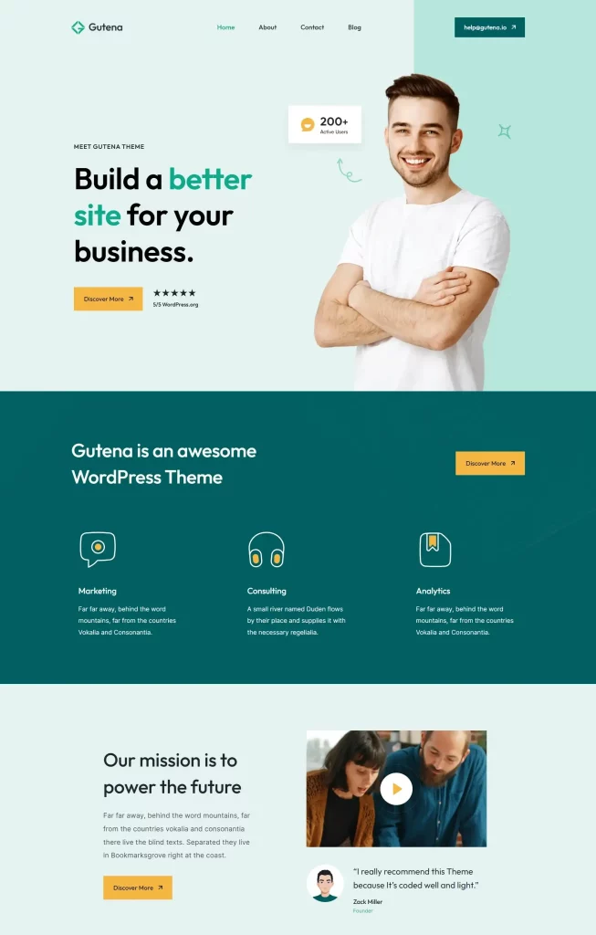 Gutena - Best Free Agency WordPress theme