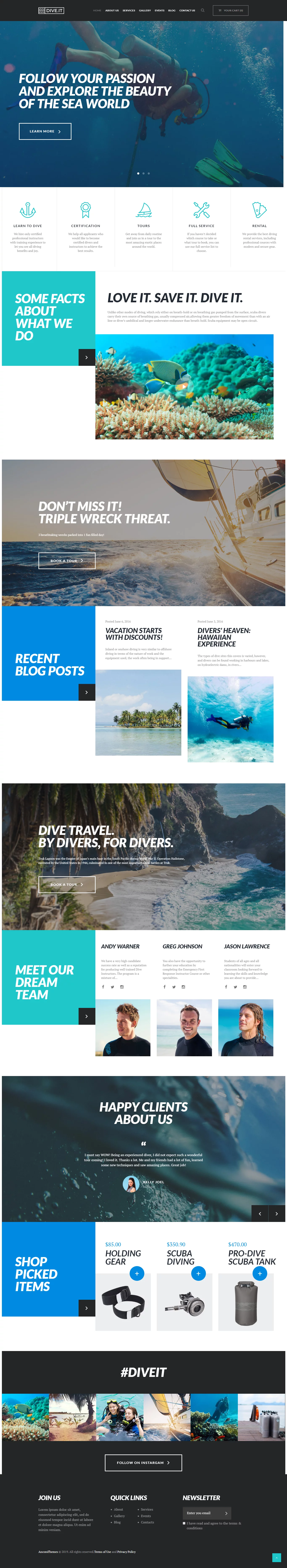 DiveIt - Best Premium Outdoor Activities WordPress Theme