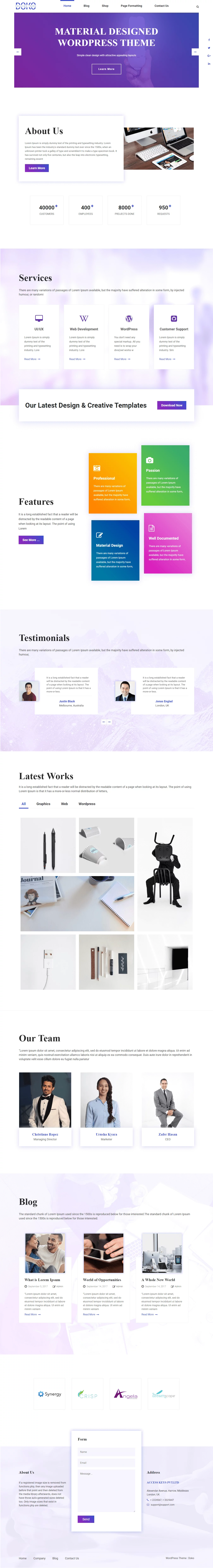 Doko - Best Free Material Design WordPress Theme