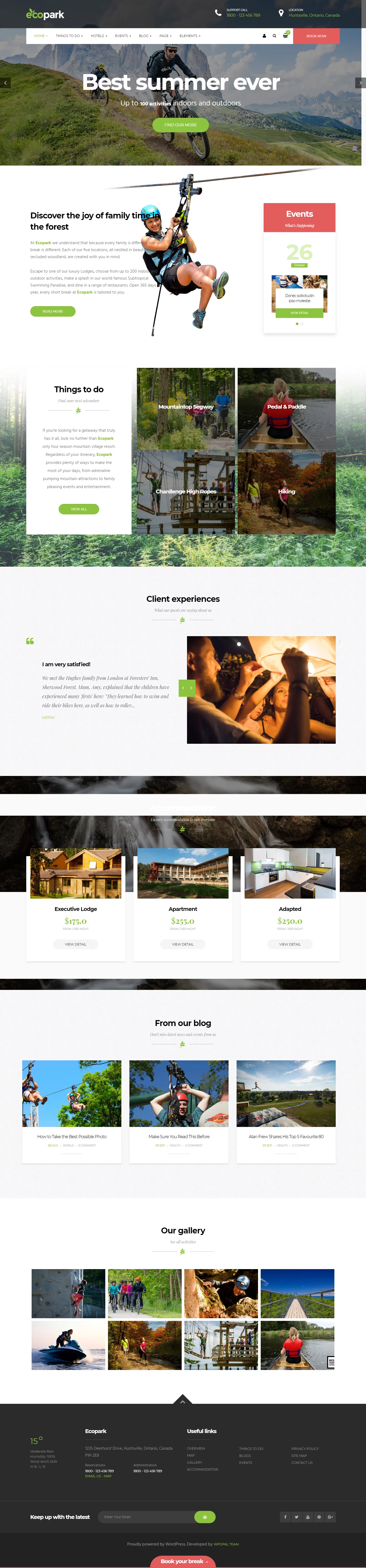 Ecopark- Best Premium Outdoor Activities WordPress Theme