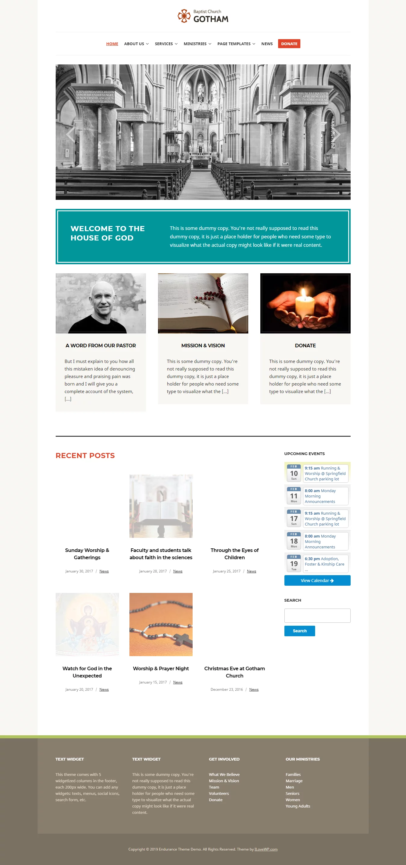 Endurance - Best Free Church WordPress Themes