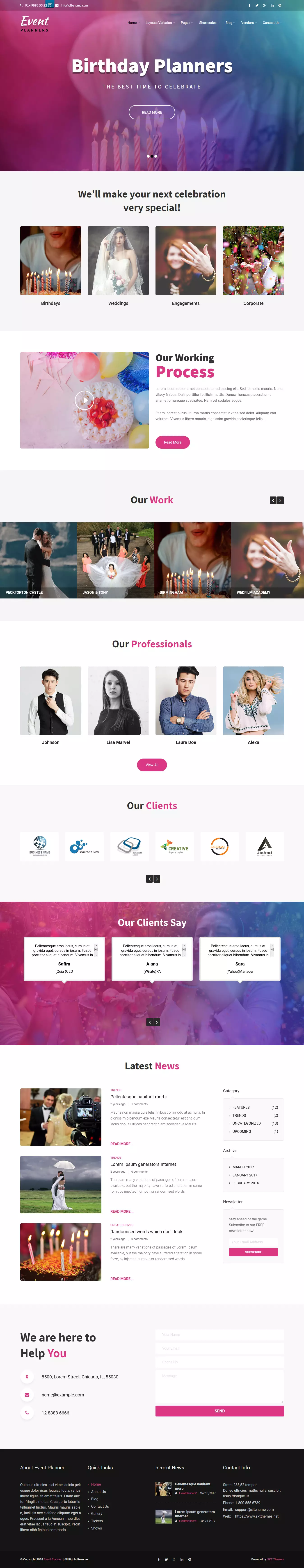 Event Planners - Best Free Event WordPress Theme