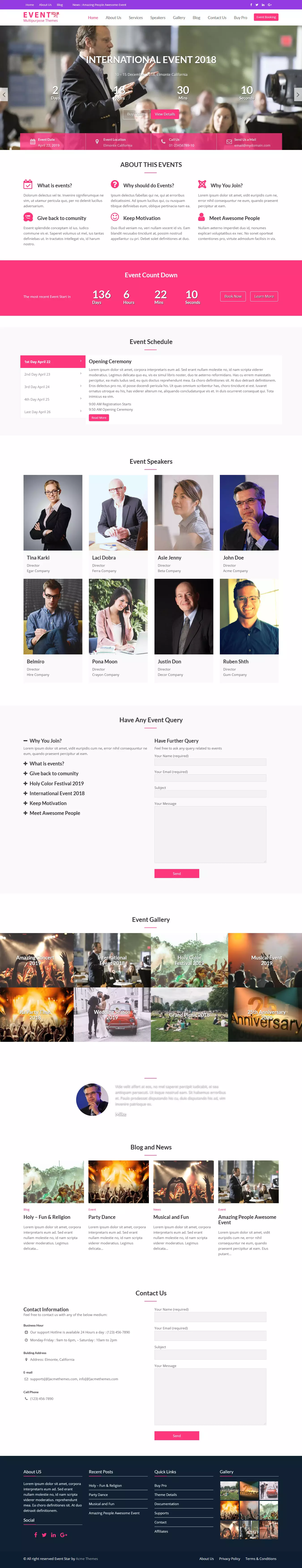 Event Star - Best Free Event WordPress Theme