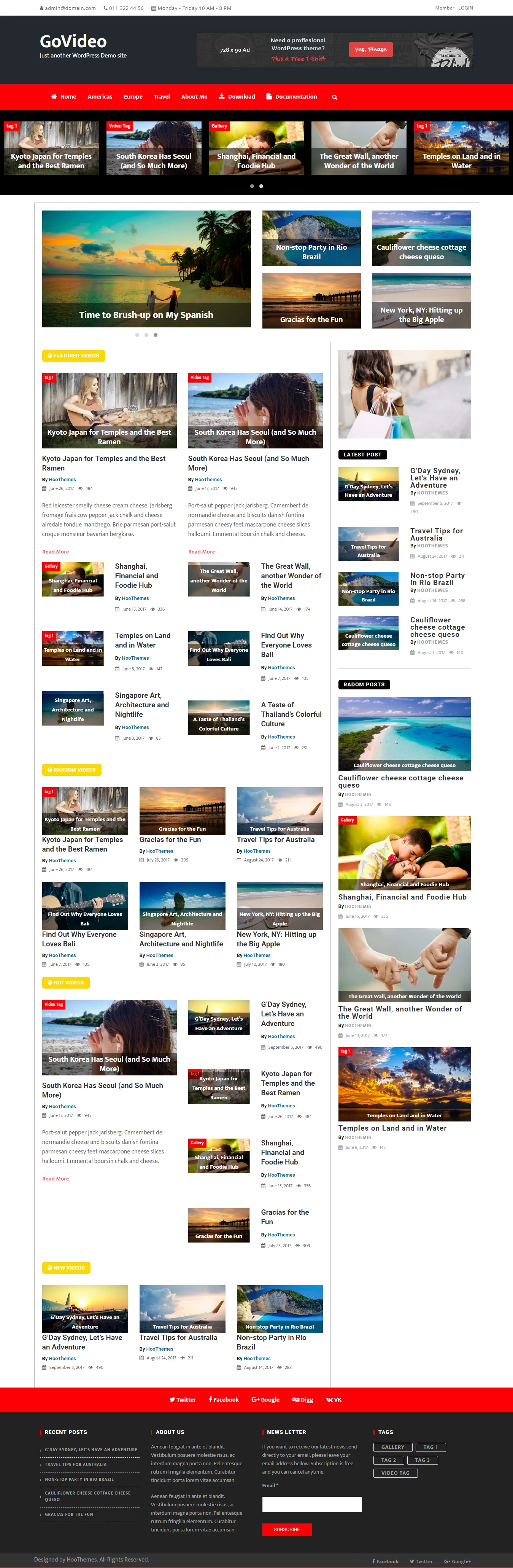 GoVideo - Best Free Video and Music WordPress Theme