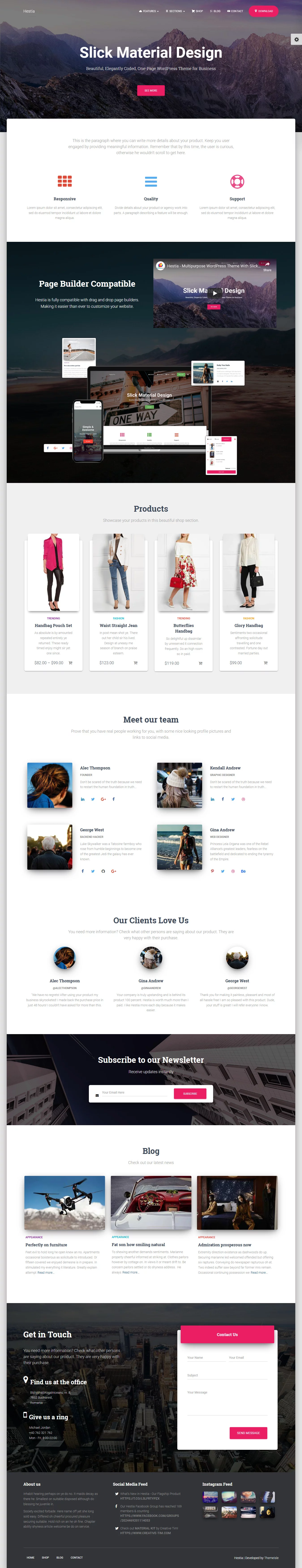 Hestia - Best Free Material Design WordPress Theme