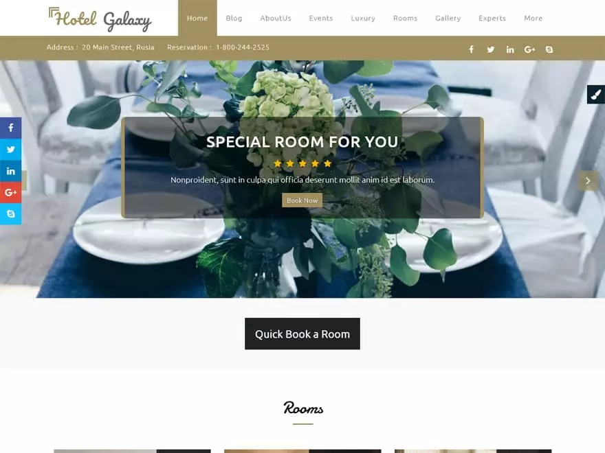 Hotel Galaxy Pro - WordPress Hotel and Resort Themes