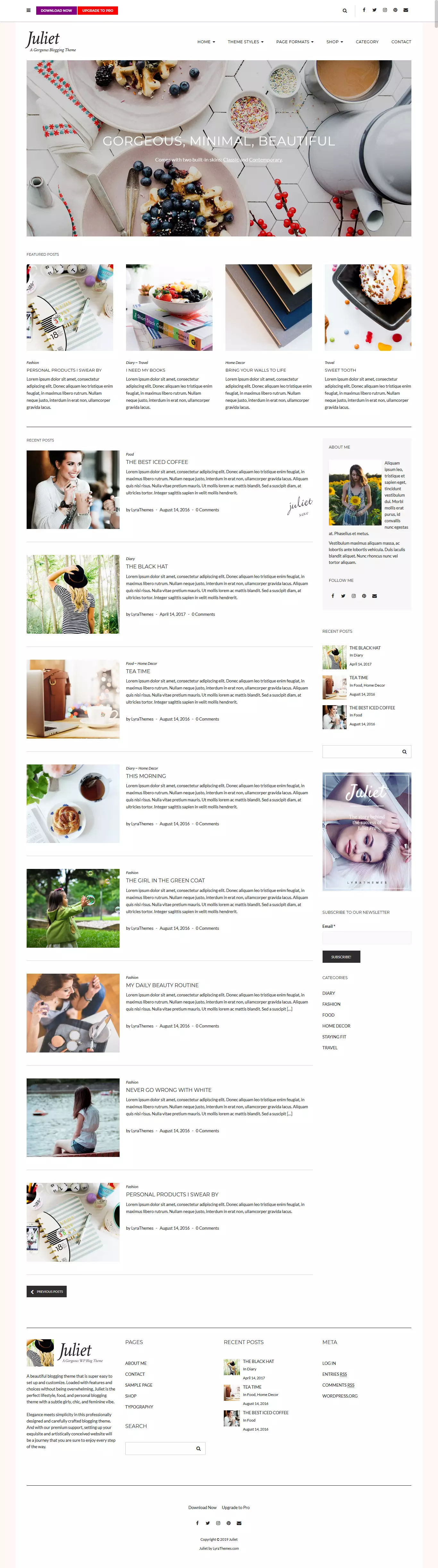 Juliet – Best Free Feminine WordPress Theme