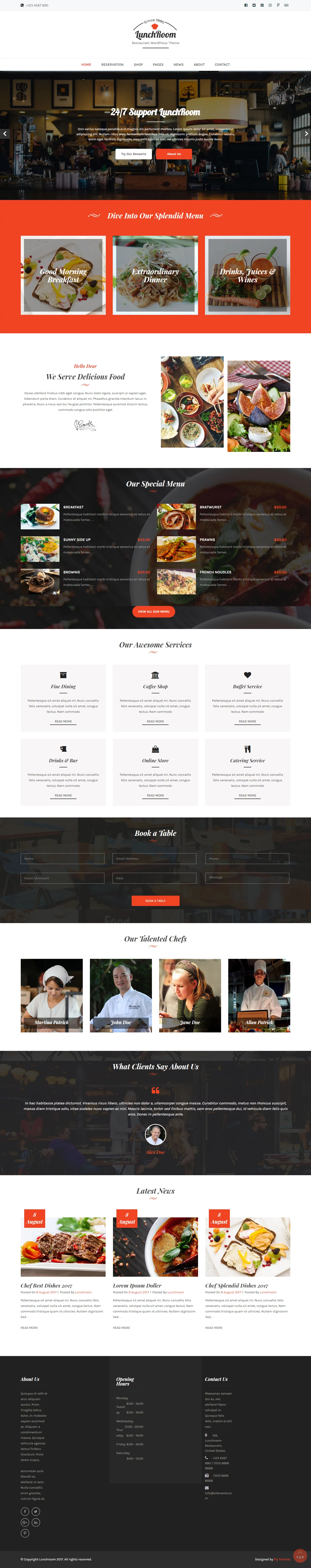 Lunchroom - Best Free Bar and Pub WordPress Theme - wordpress bar themes