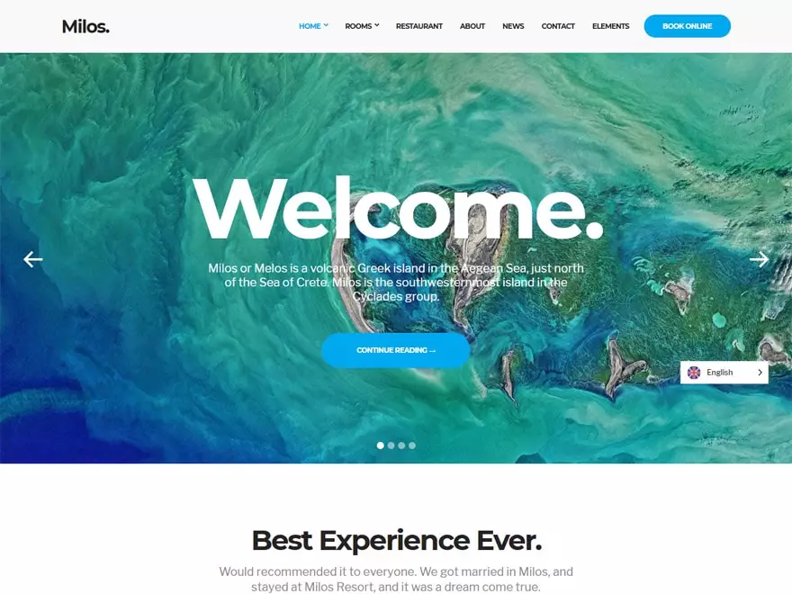 Milos - WordPress Hotel and Resort Themes - hotel wordpress themes