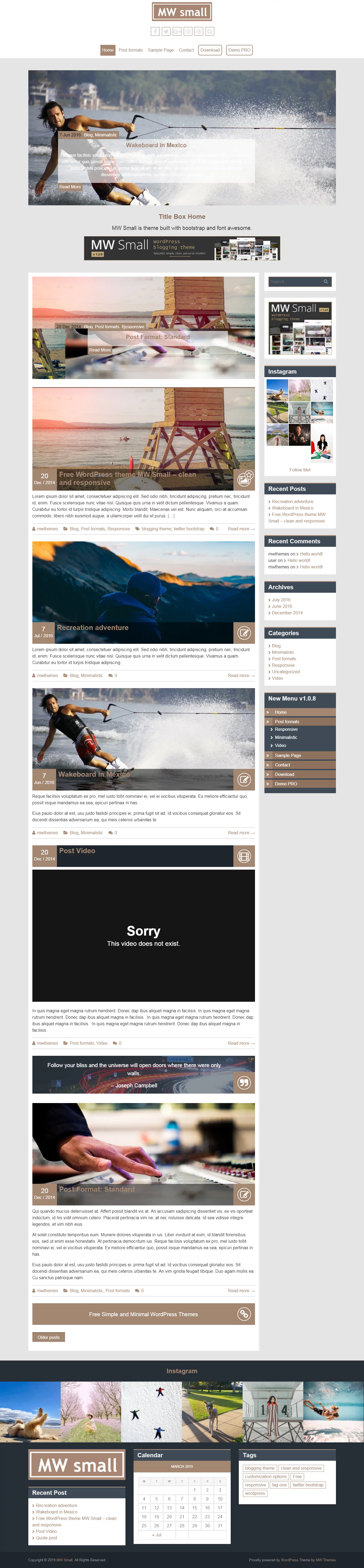 MW Small - Best Free Video and Music WordPress Theme