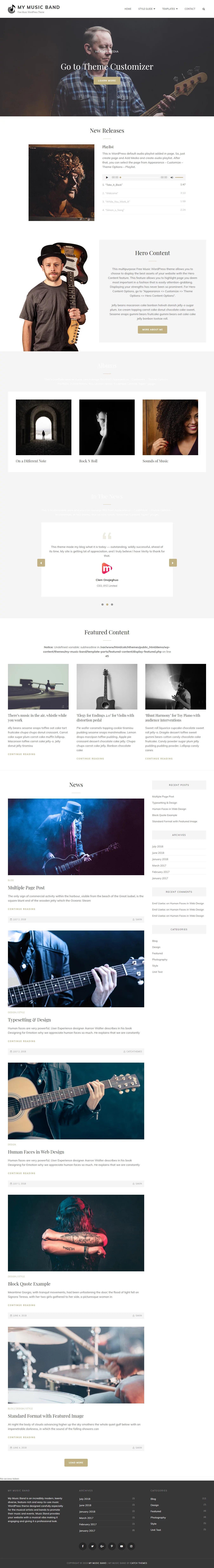 My Music Band - Best Free Video and Music WordPress Theme