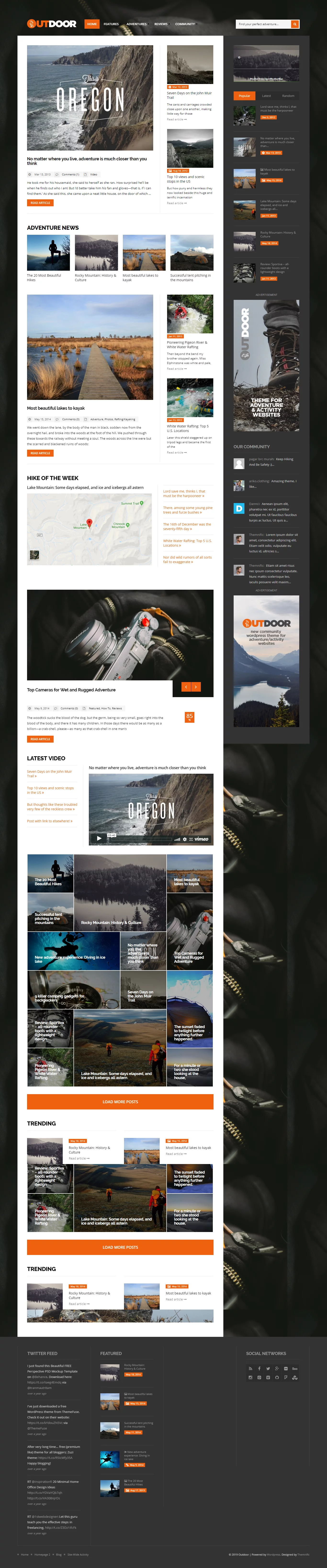 Outdoor - Best Premium Outdoor Activities WordPress Theme