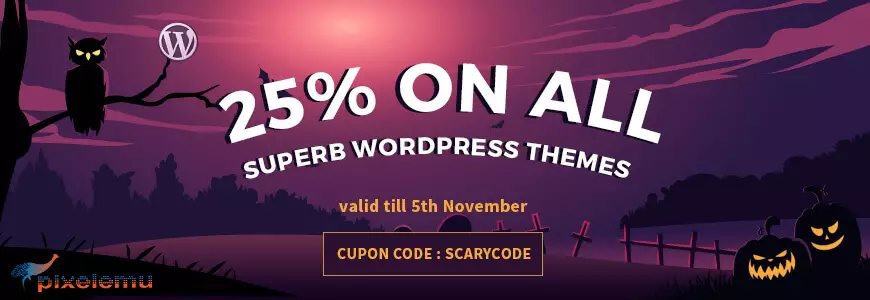 Pixelemu - WordPress Deals and Discounts for Halloween