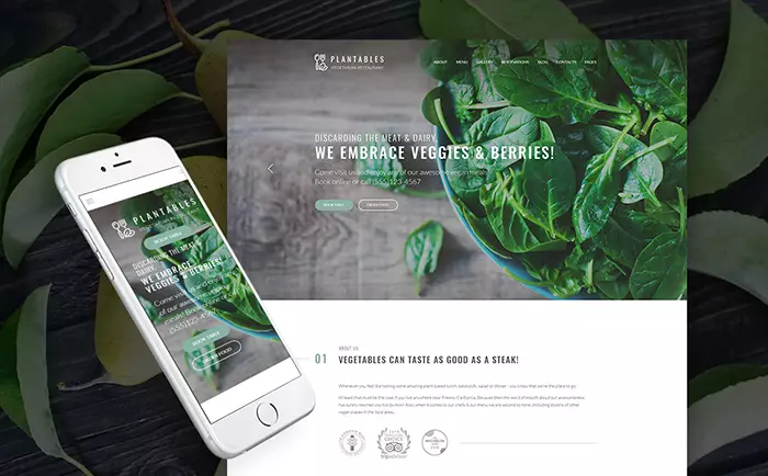 Plantables - Vegetarian Restaurant WordPress Theme