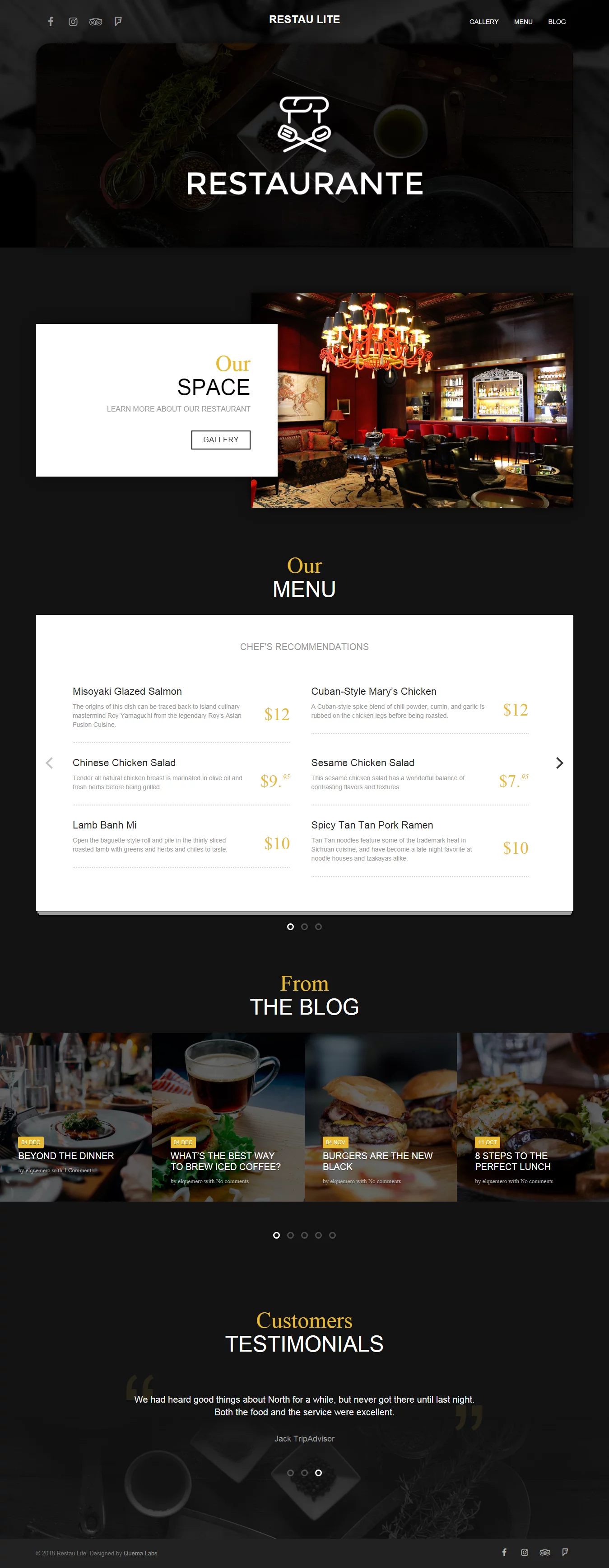 Restau Lite - Best Free Bar and Pub WordPress Theme