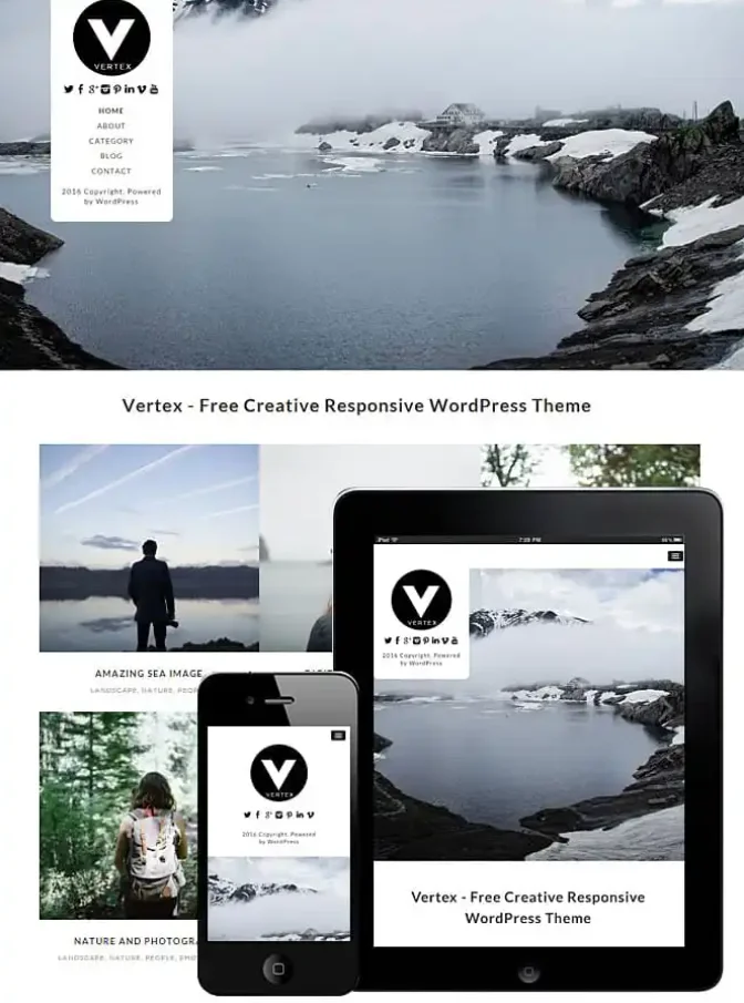 vertex - wp free portfolio theme