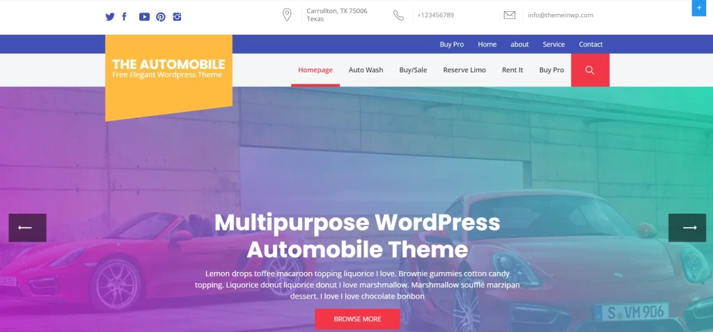 The Automobile - Free Automobile WordPress Theme