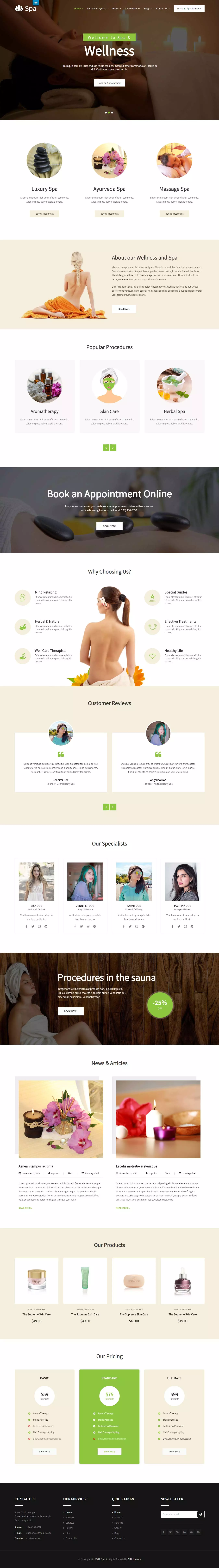 Spa Lite - Best Free Spa and Beauty WordPress Theme