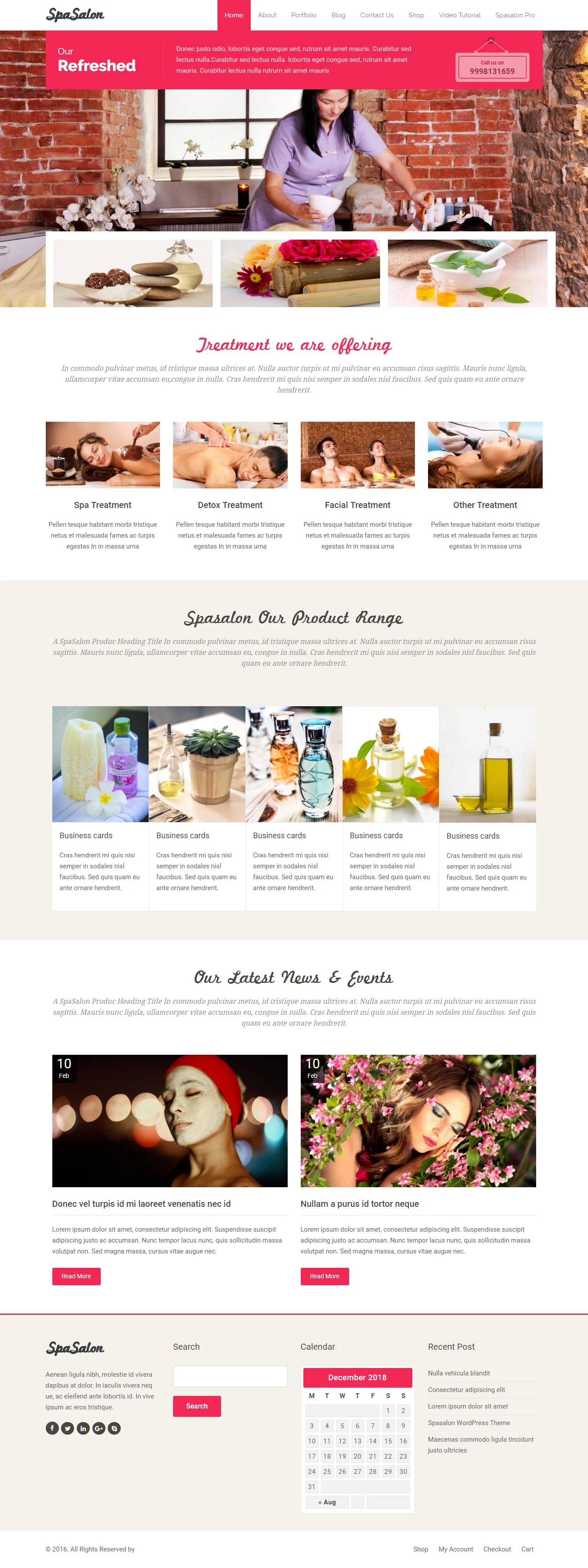 Spasalon - Best Free Spa and Beauty WordPress Theme