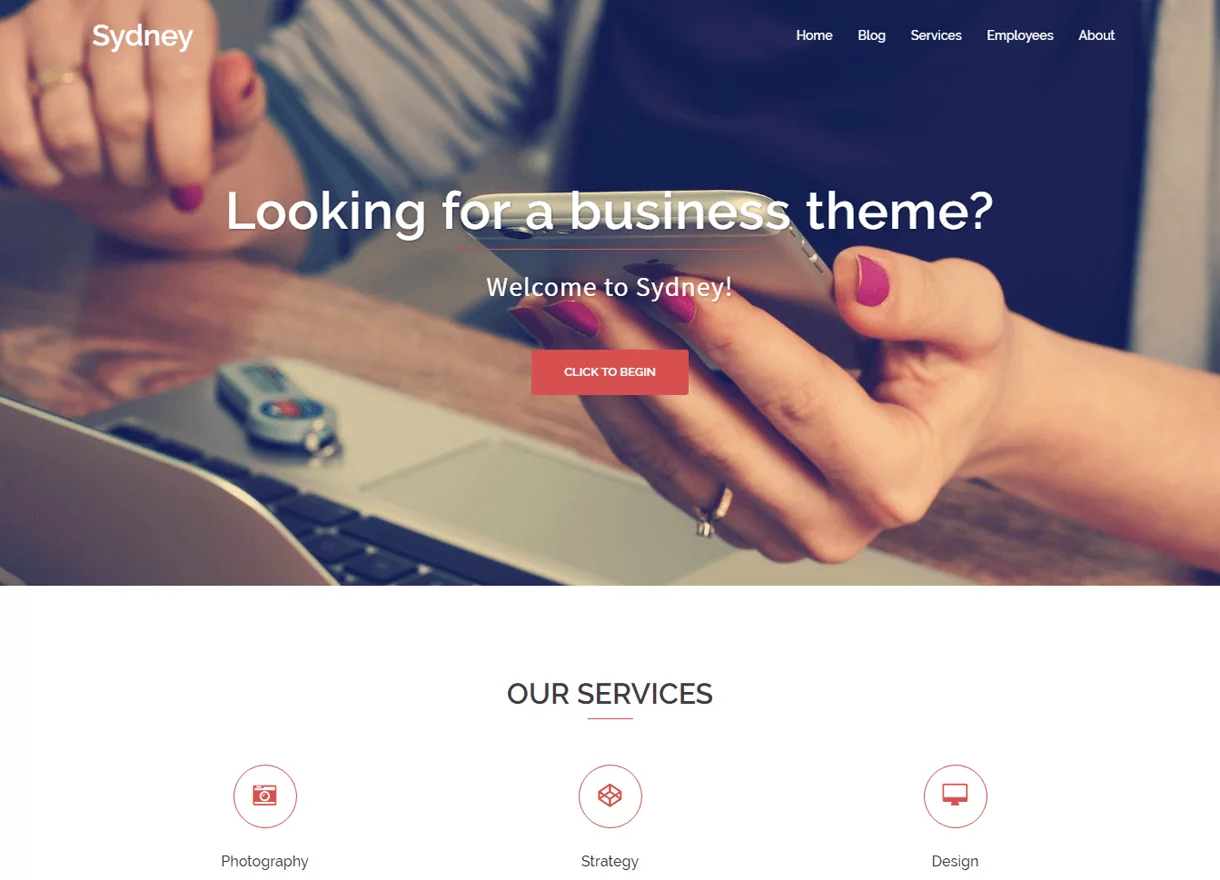 Sydney-Best Free One page WordPress Themes