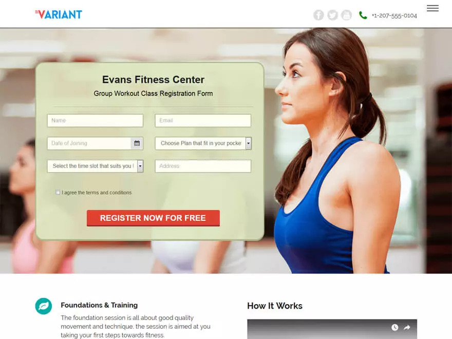 Variant Landing Page - Best Free Landing Page WordPress Themes