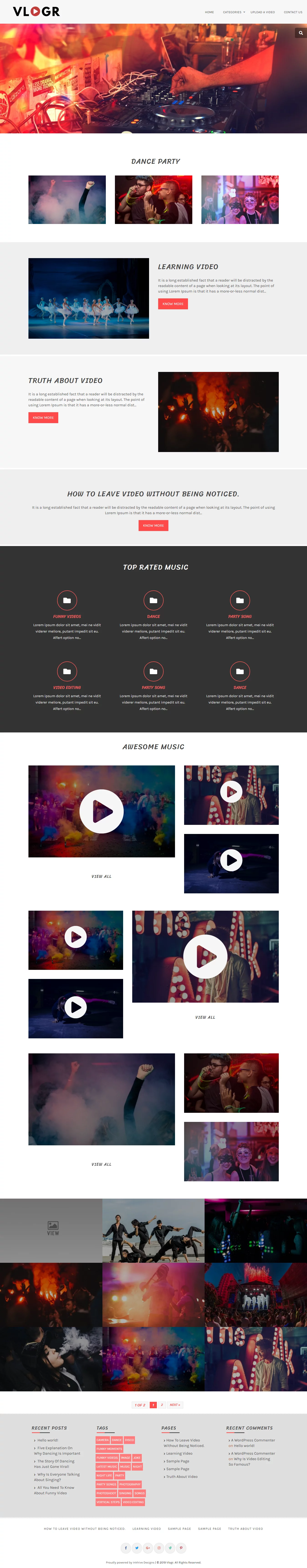 Vlogr - Best Free Video and Music WordPress Theme