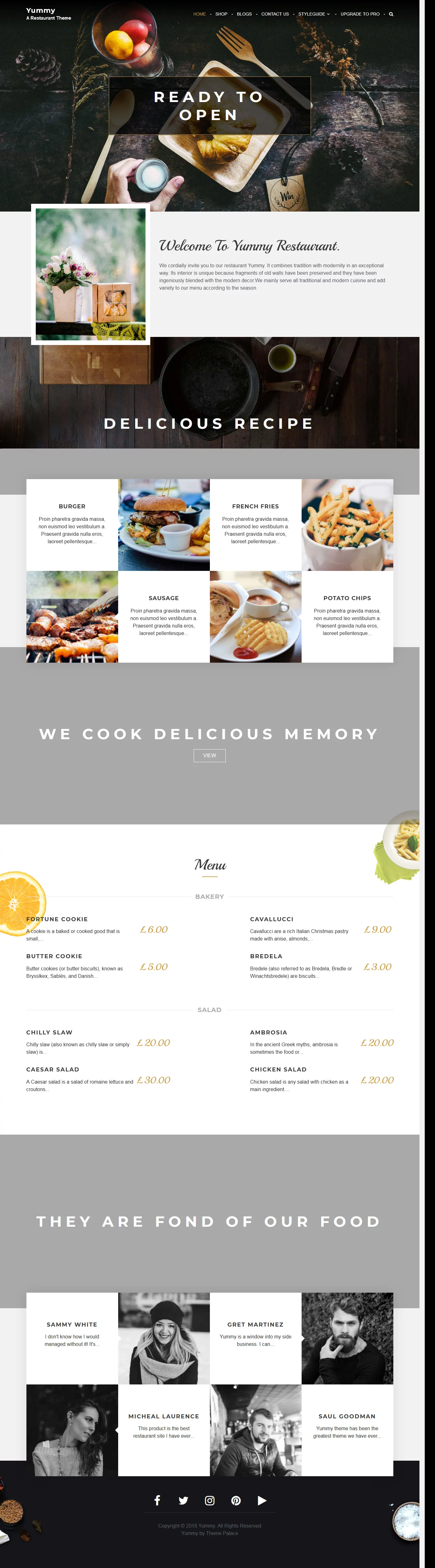 Yummy - Best Free Bar and Pub WordPress Theme