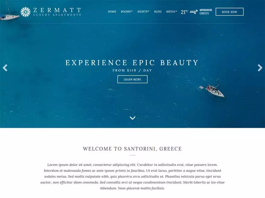 Zermatt - WordPress Hotel and Resort Themes